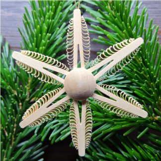 Spanstern B101 helle Mitte Ø 9,5 cm aus Holz