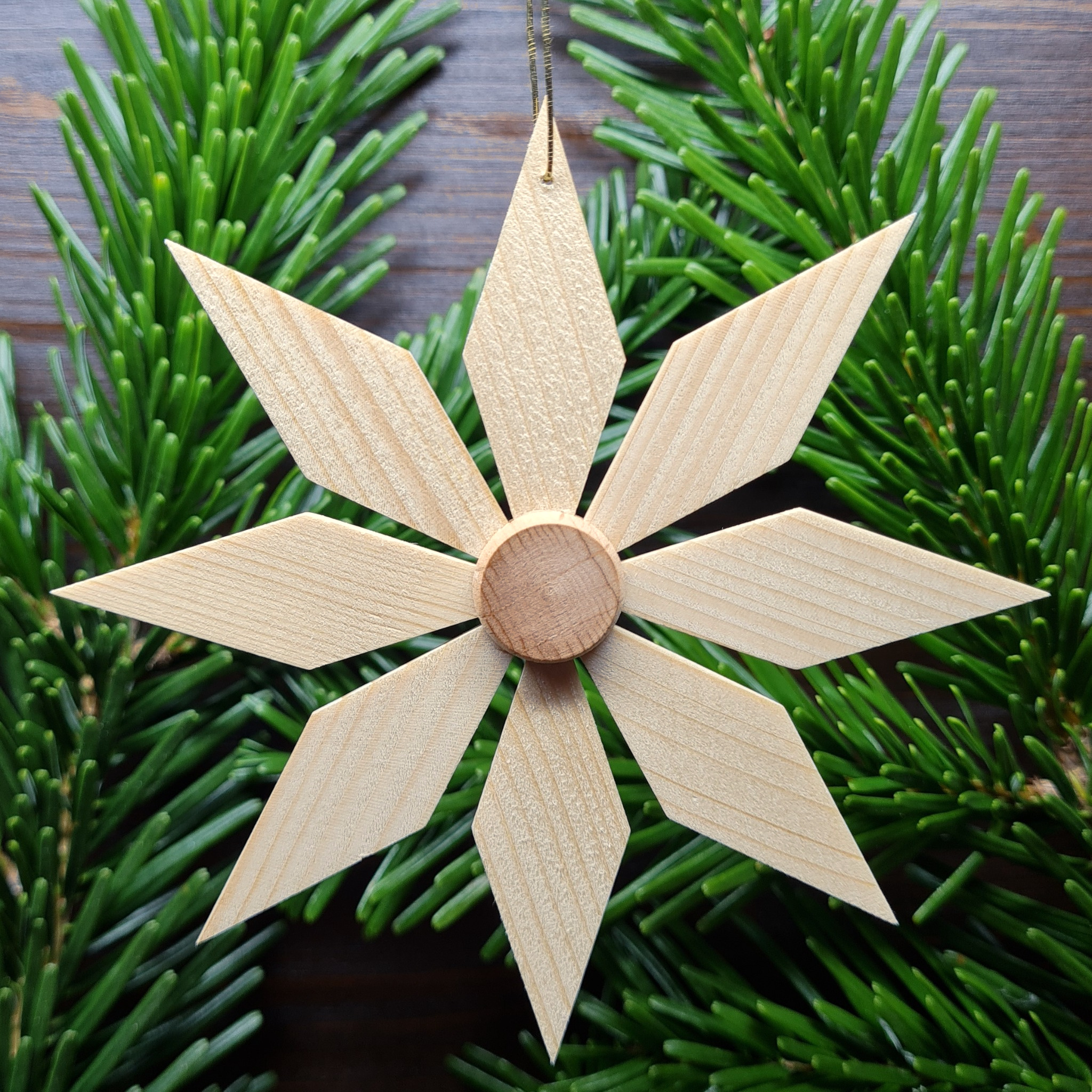 Holzstern natur B119 Ø 10 cm aus Holz