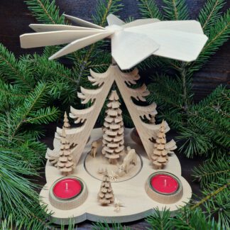 Weihnachtspyramide Rehe aus Holz Höhe 24 cm