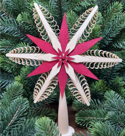 Christbaumspitze Ø20cm aus Holz - rot - Weihnachten – Bild 2