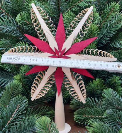 Christbaumspitze Ø20cm aus Holz - rot - Weihnachten – Bild 3