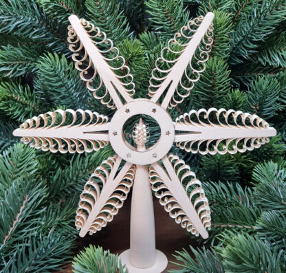 Christbaumspitze Ø20cm aus Holz - natur - Weihnachten