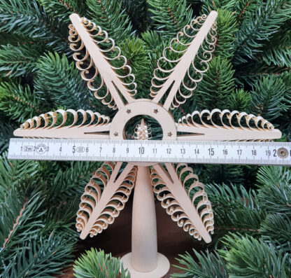 Christbaumspitze Ø20cm aus Holz - natur - Weihnachten – Bild 3