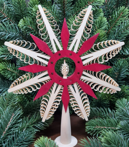 Christbaumspitze Ø21cm aus Holz - rot - Weihnachten – Bild 2