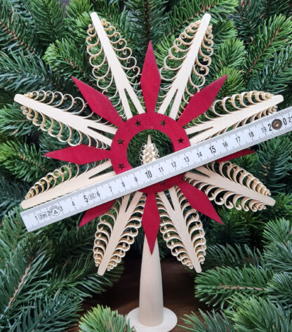 Christbaumspitze Ø21cm aus Holz - rot - Weihnachten – Bild 3
