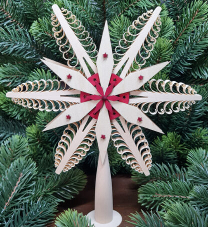 Christbaumspitze Ø20cm aus Holz - rot - Weihnachten – Bild 2