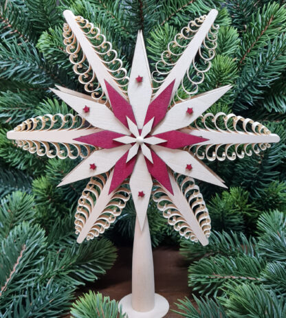 Christbaumspitze Ø20cm aus Holz - rot - Weihnachten – Bild 2