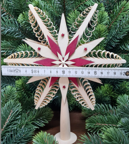 Christbaumspitze Ø20cm aus Holz - rot - Weihnachten – Bild 3