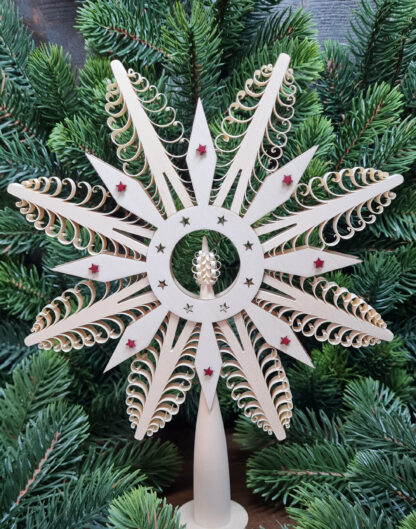 Christbaumspitze Ø21cm aus Holz - Weihnachten