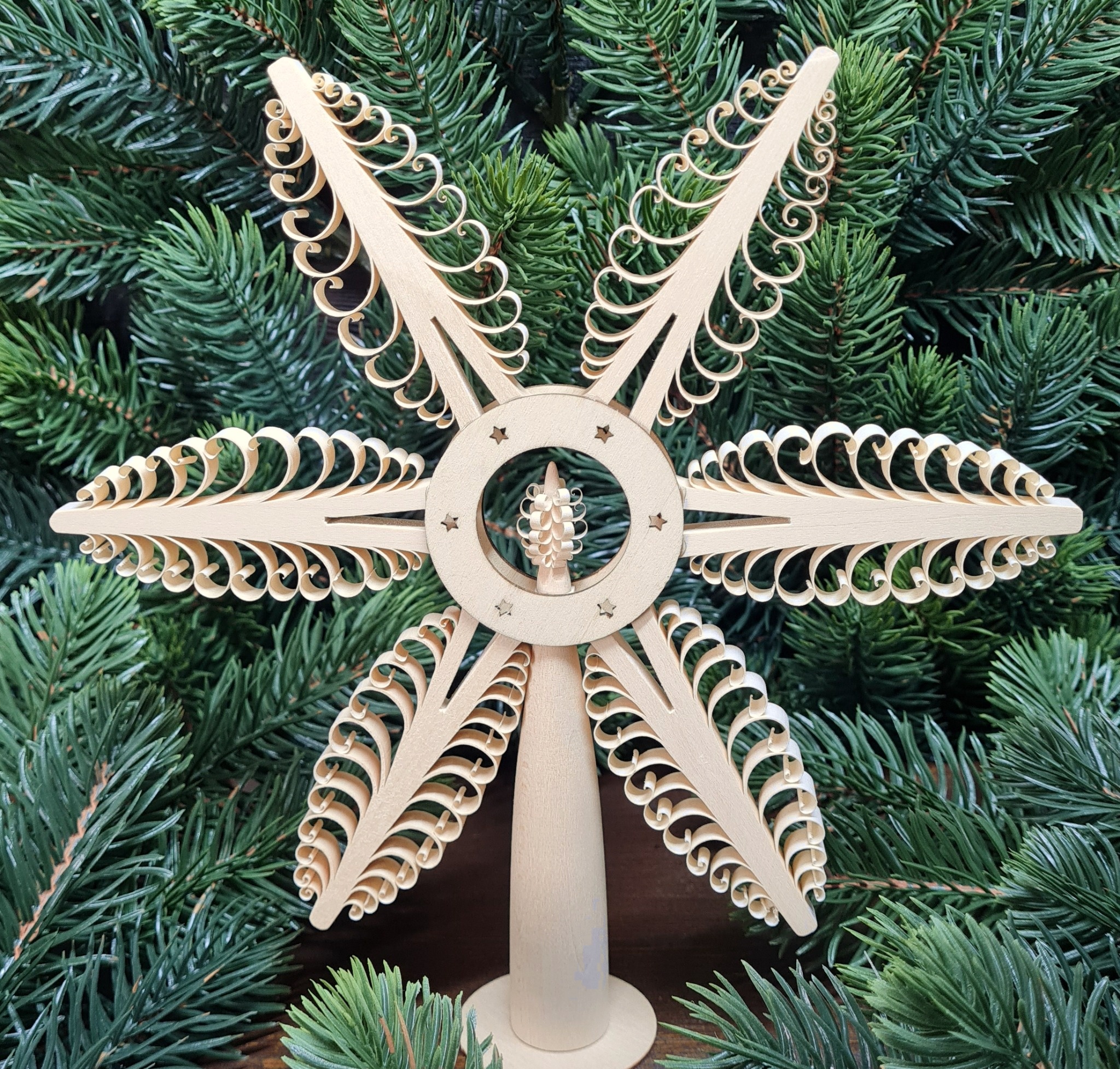 Christbaumspitze natur mit Mittelbaum Ø 20 cm