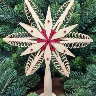 Christbaumspitze mit rotem Sternkranz Ø 20 cm